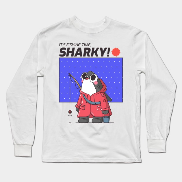 IT'S FISHING TIME SHARKY Long Sleeve T-Shirt by Theblackberry